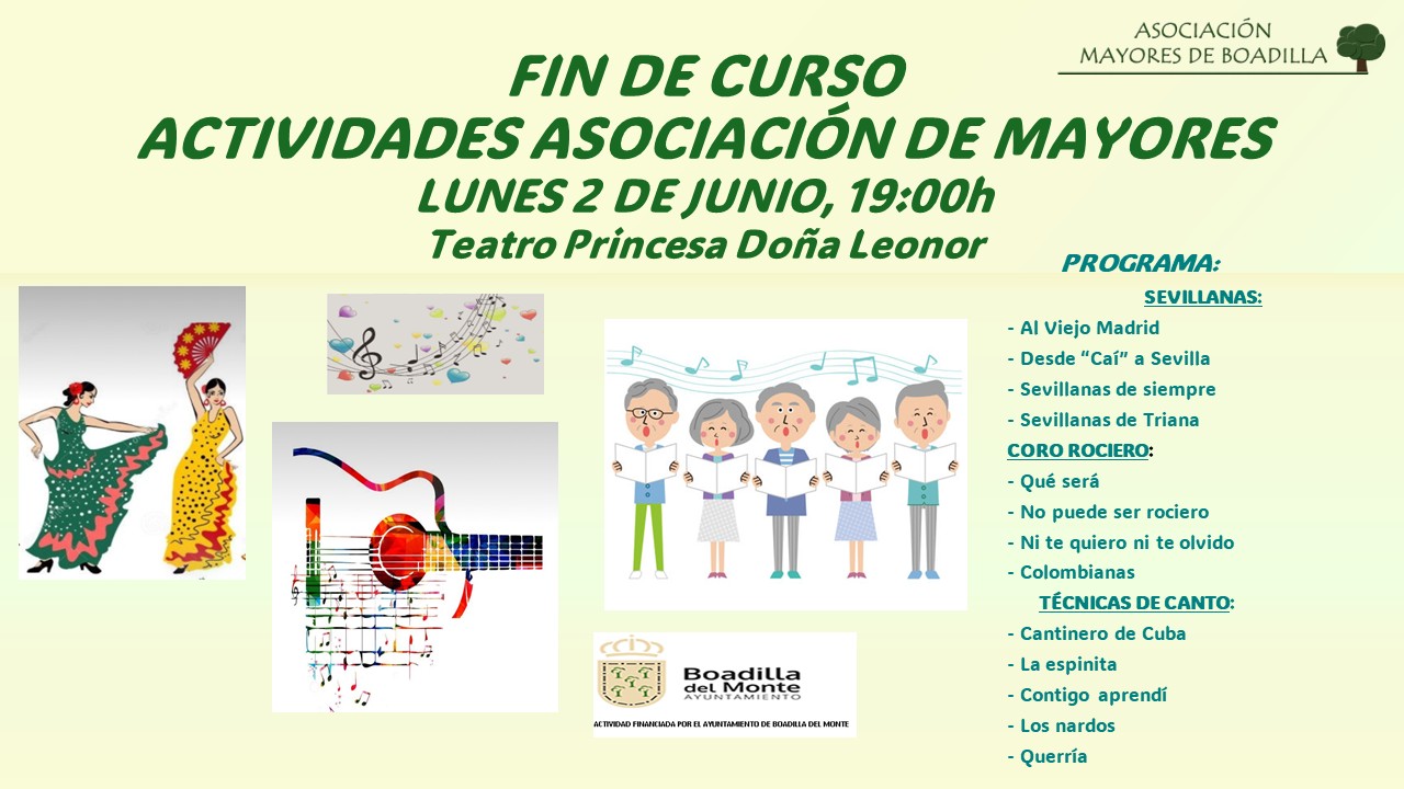 FESTIVAL FIN DE CURSO:  2 JUNIO 2025 A LAS 19h